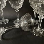 6 verres / coupes à champagne en cristal de Saint Louis. Modèle Tommy.