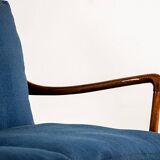 Danish 2-seater sofa in mahogany and cane by Ole Wanscher, 1960.