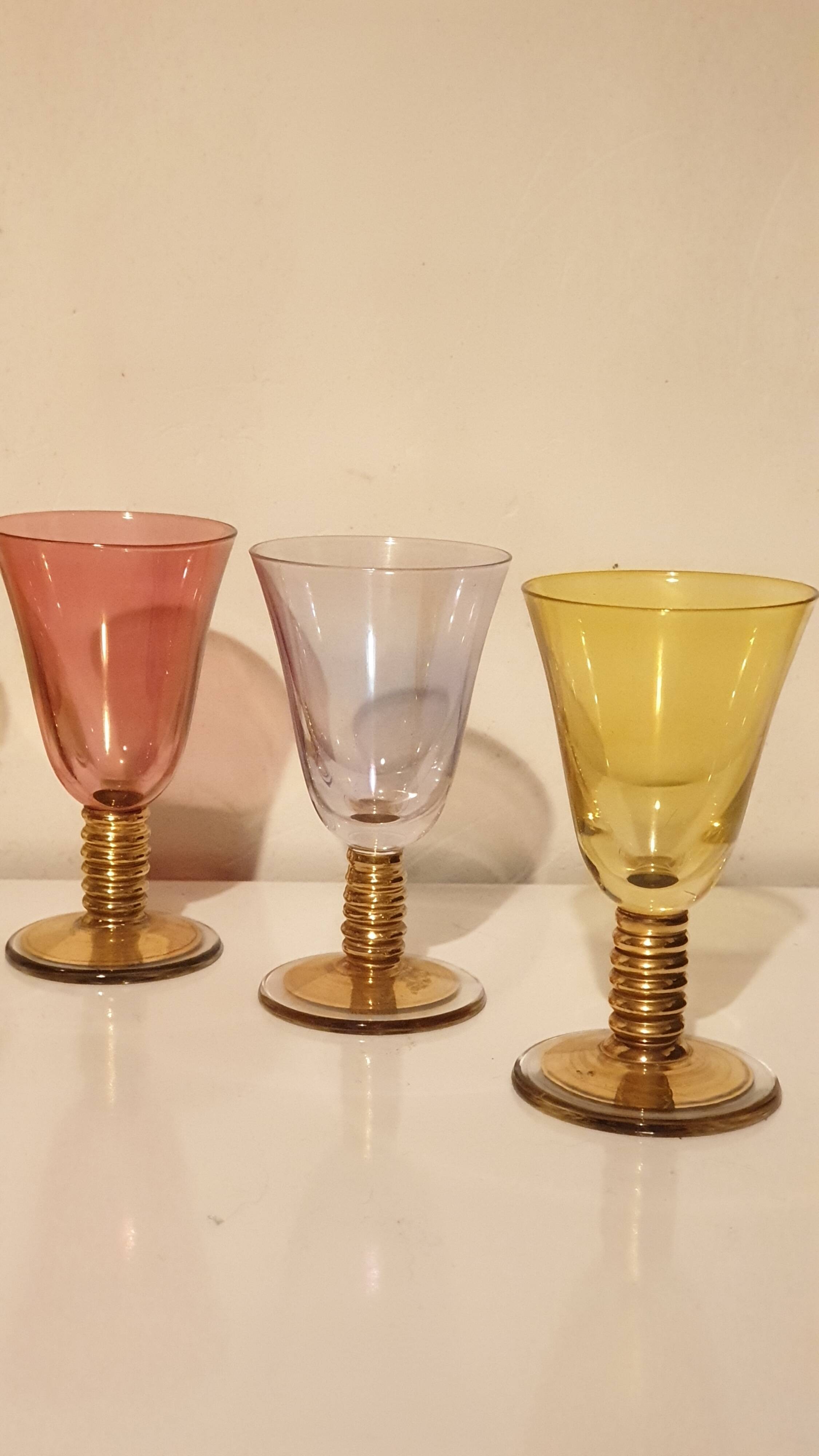 Multicolored crystal walking glass