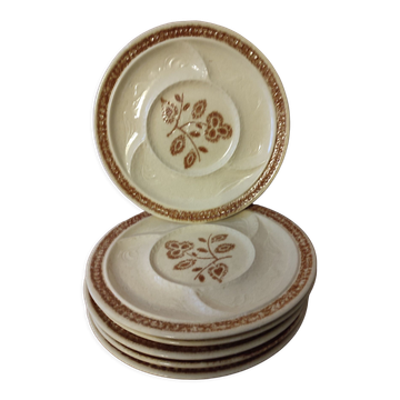 Set of 6 old fondue plates