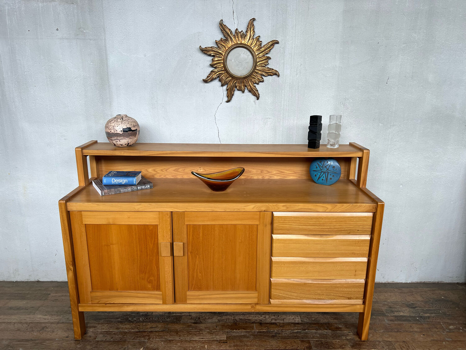 Elm 1970 brutalist sideboard