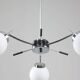 Lustre Mid-Century en Chrome et Opaline, Italie