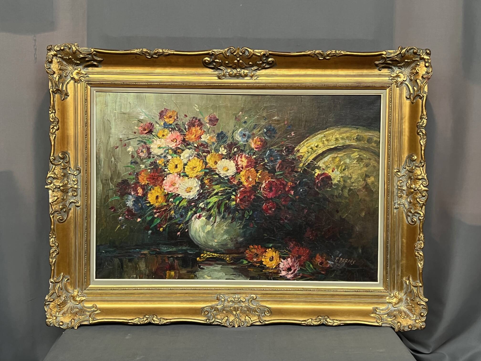 T. Daams. "Still Life with Flowers". Impressionism.