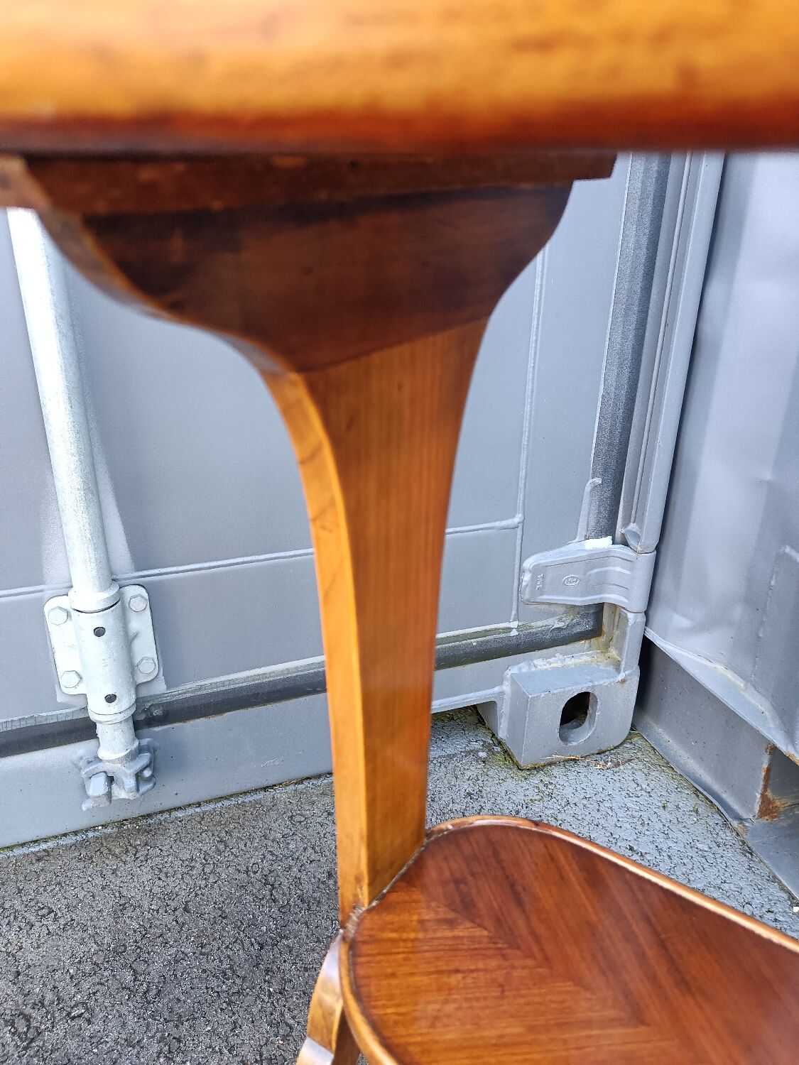 Pair of bedside tables in antique marquetry Louis XVl