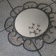 Miroir en fer forgé et bagues métal doré vers 1950 - 39cm
