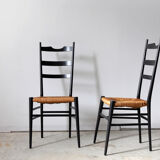 Black Italian straw chairs