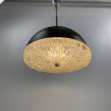 Space Age 1970 pendant light, brown and chrome