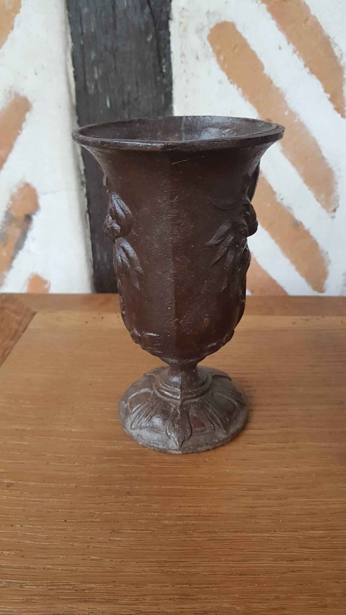 Art deco cast iron vase