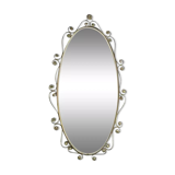 Oval brass mirror