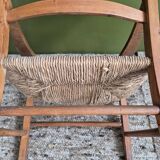 Straw and wood armchair