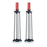 Pair of Gothic Iron Chain Link Free Standing Floor Candlesticks