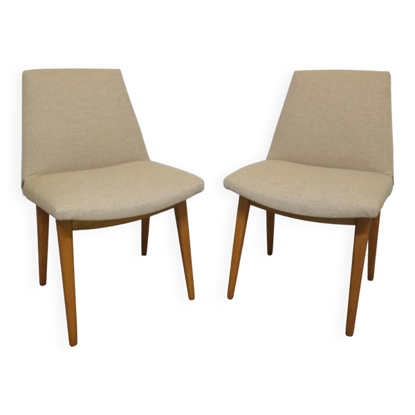 Paire de chaises cocktail en hêtre, Pays de l'Est vers 1960