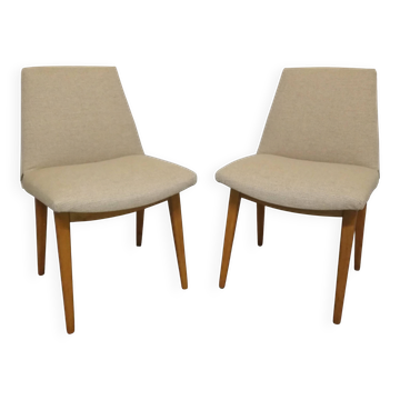 Paire de chaises cocktail en hêtre, Pays de l'Est vers 1960