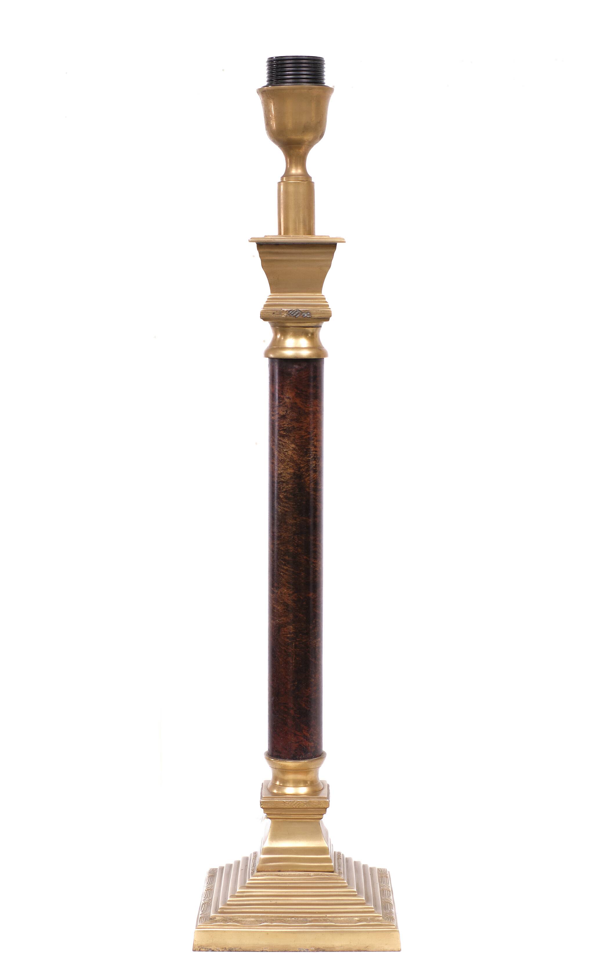 Set brass column table lamps 1970s de knudt belgium