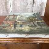 Ancien tableau caroline burnett vue paris sacré cœur huile sur toile