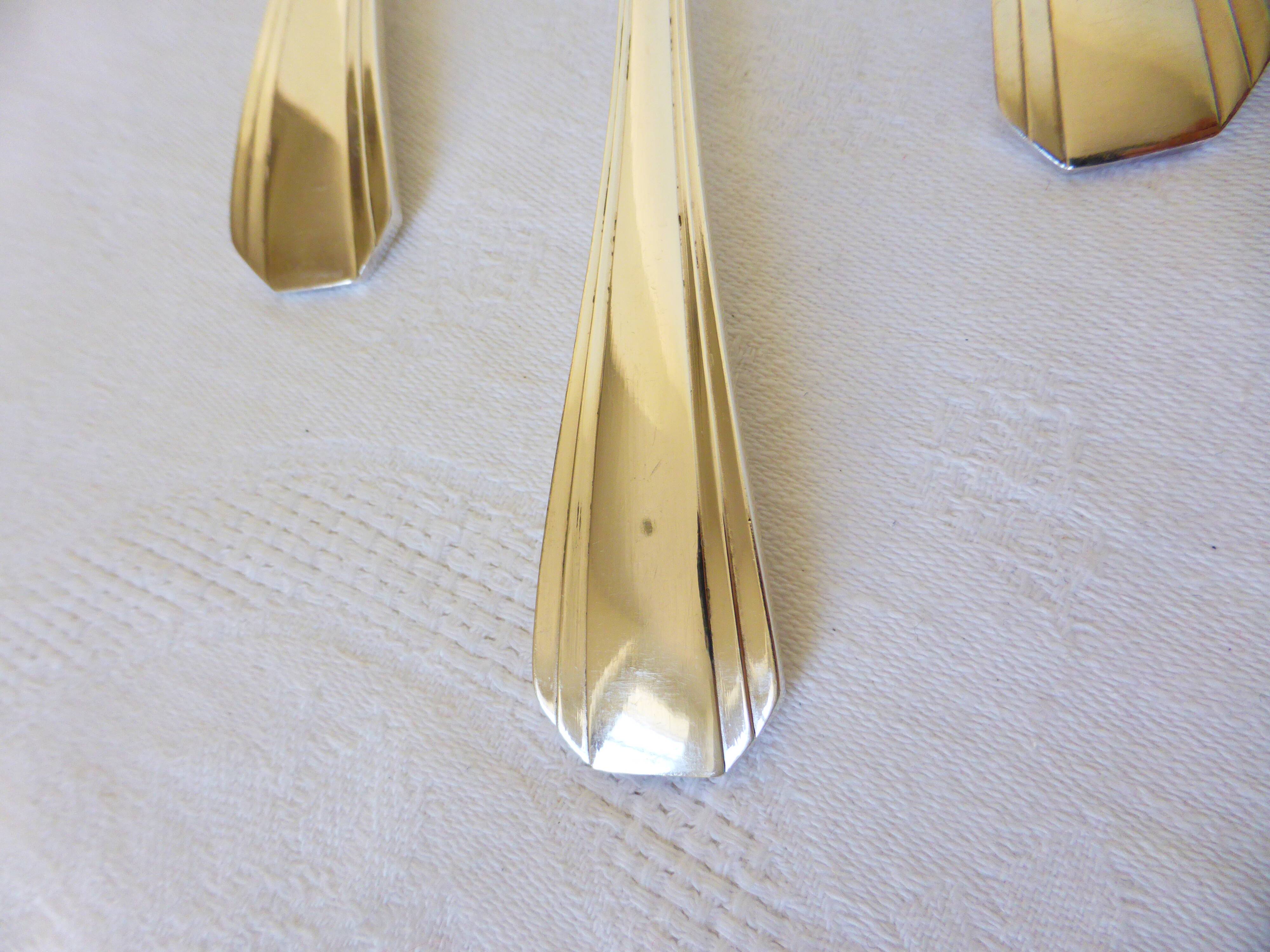 5 Christofle Art Deco style silver-plated soup spoons 2106257