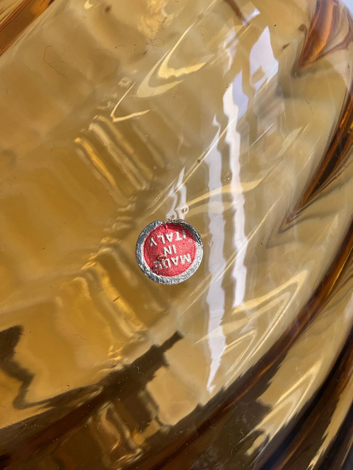 Amber blown glass vase