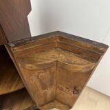 Biedermeier Drum Cabinet in Walnut Veneer & Marble, France, 1830s