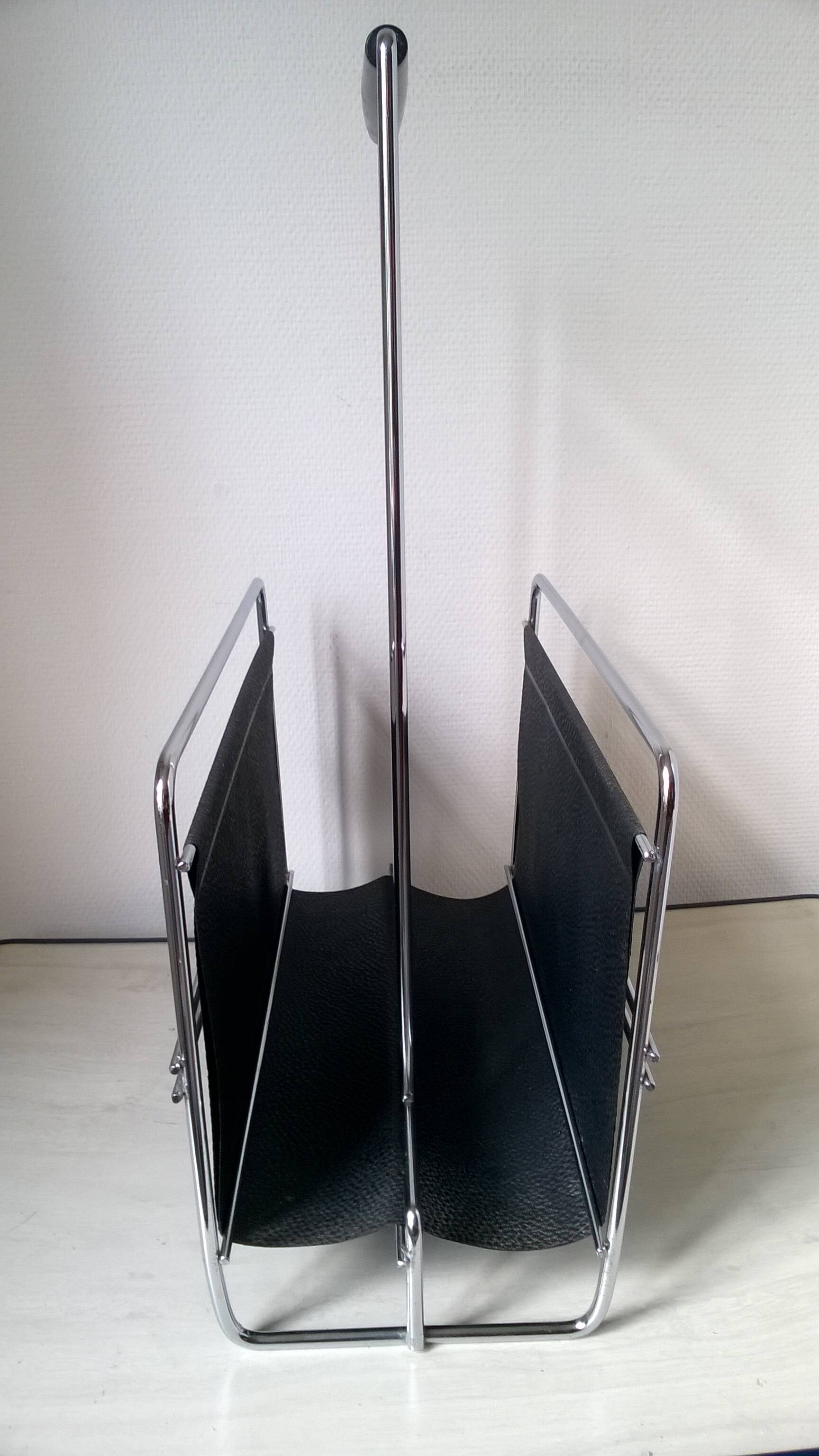 Vintage modernist magazine rack by Eric Hoglund Sweden 1970