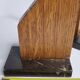 Pair of Art Deco bookends in solid wood and veined black marble