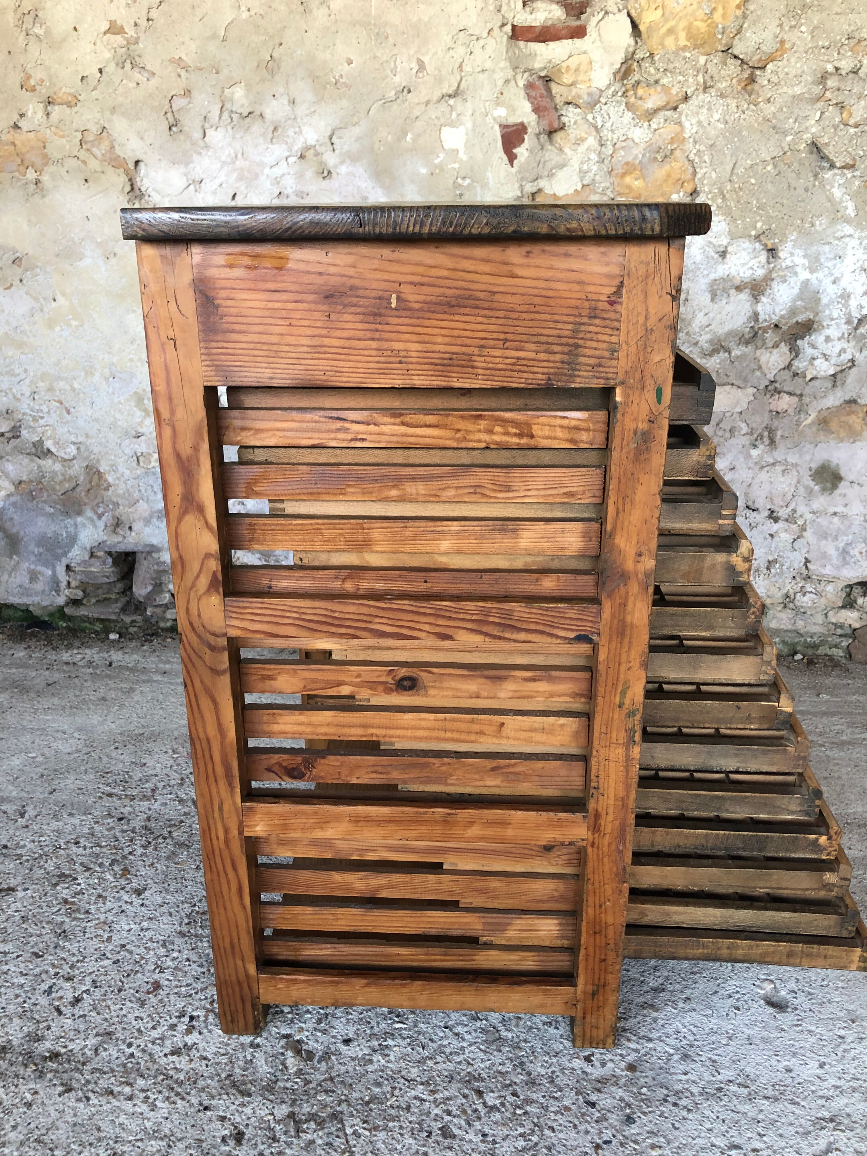Oak craft cabinet has 13 drawers circa 40's / 50's