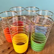 Vintage liqueur and wine glasses from the 1960s