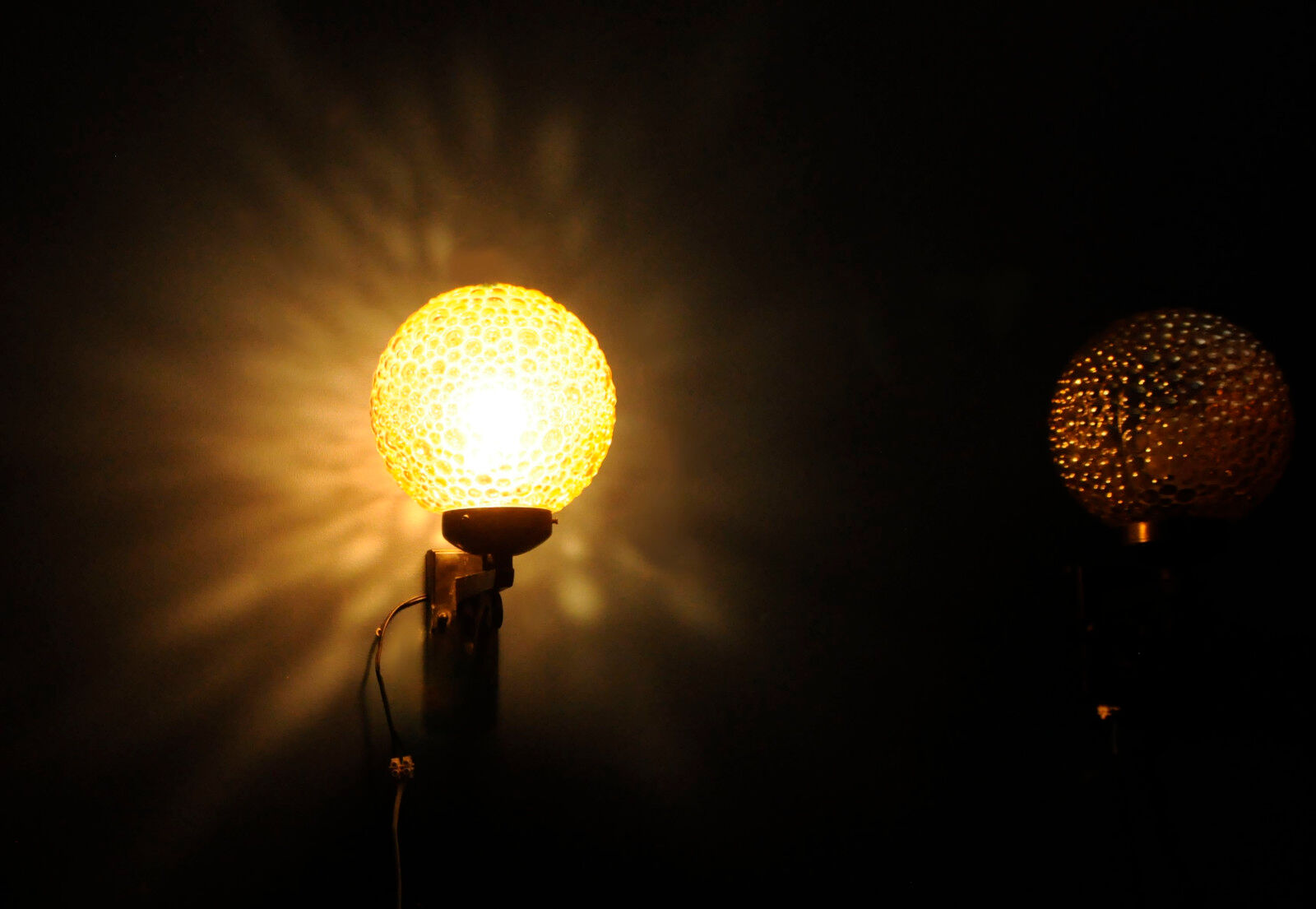 Bubble Glass Wall Lamps, Denmark 1960s, Set of 2