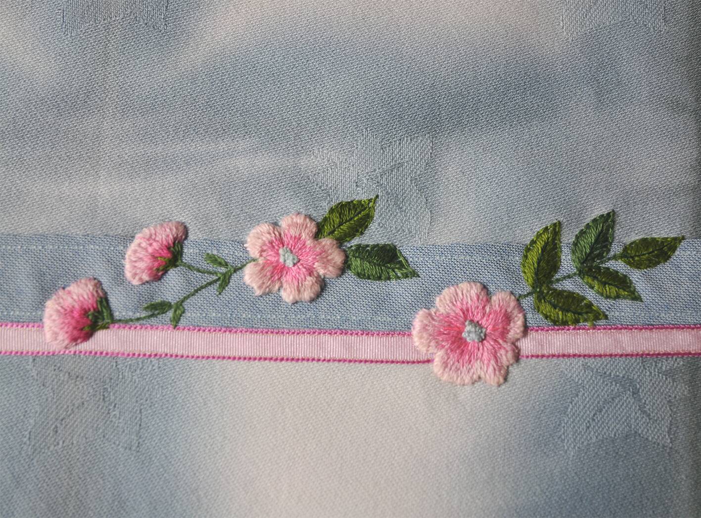 Hand embroidered tablecloth