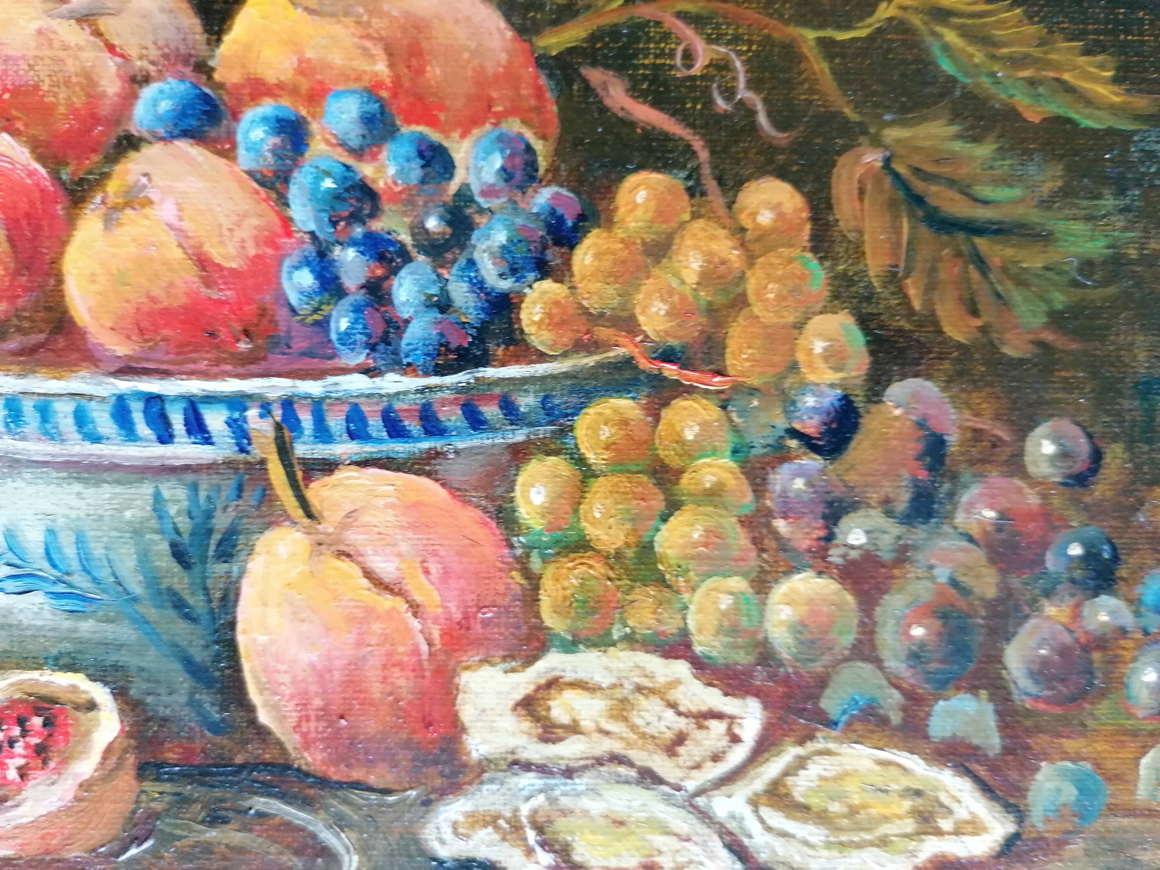 Peinture huile sur toile nature morte