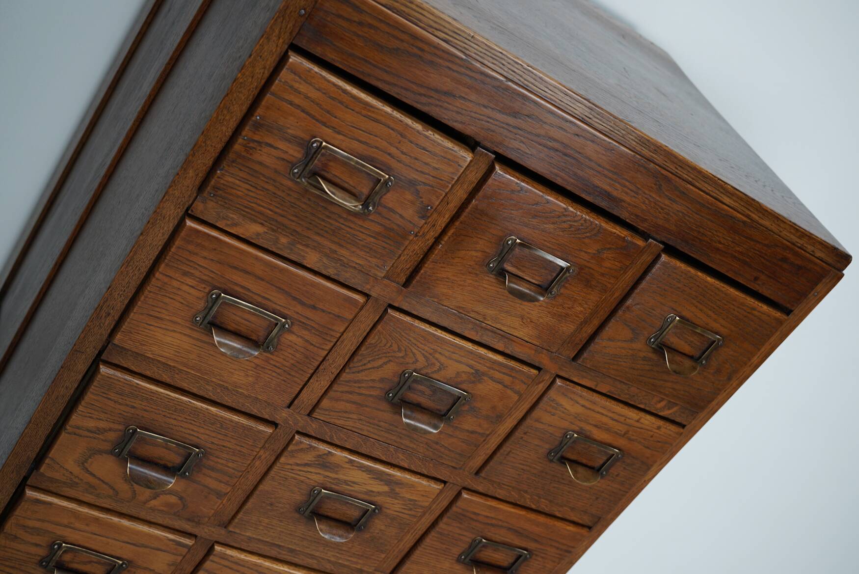 Antique Dutch Oak Apothecary Cabinet or Filing Cabinet, 1930s