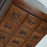 Antique Dutch Oak Apothecary Cabinet or Filing Cabinet, 1930s