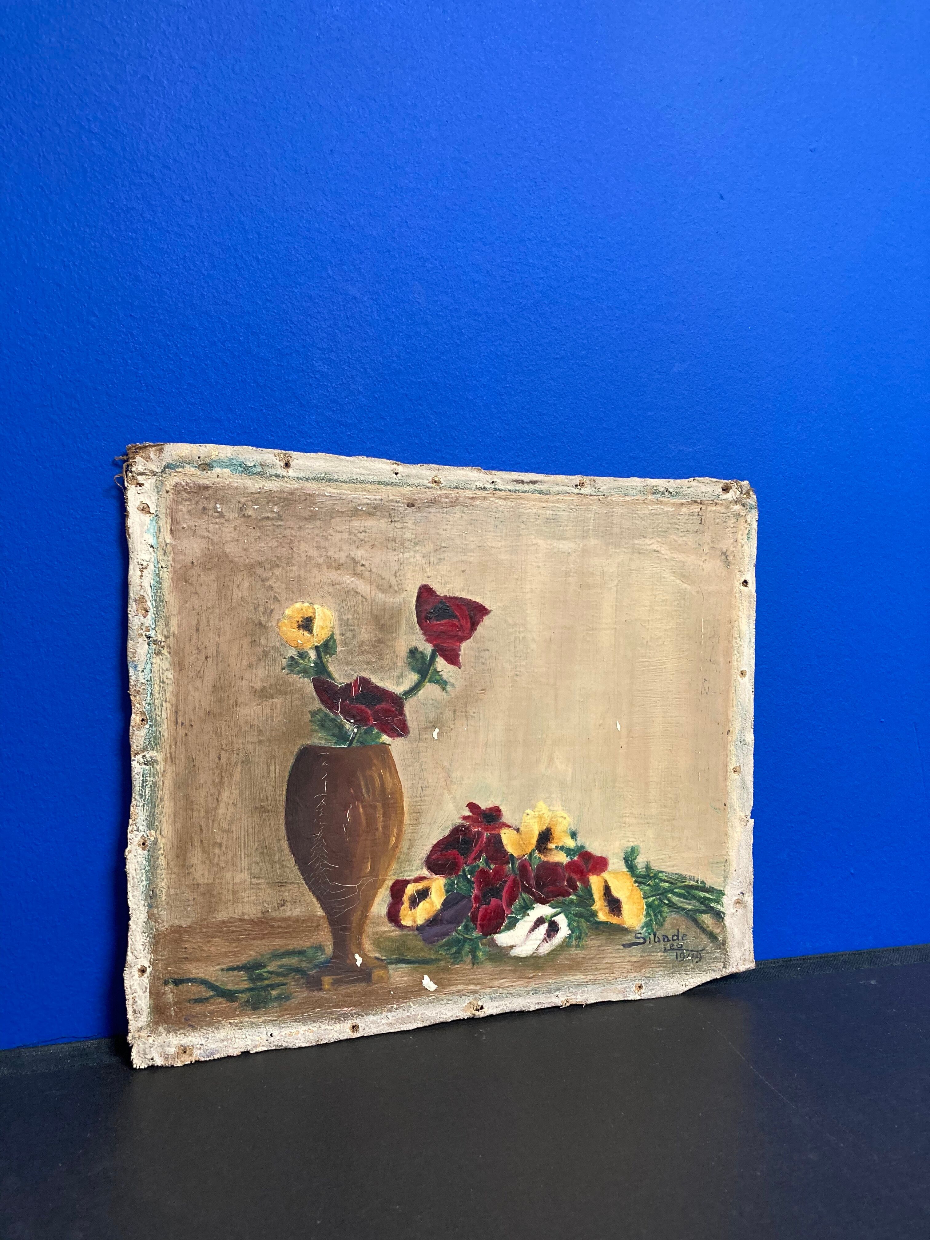 Oil on ancient canvas