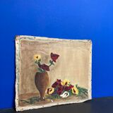 Oil on ancient canvas