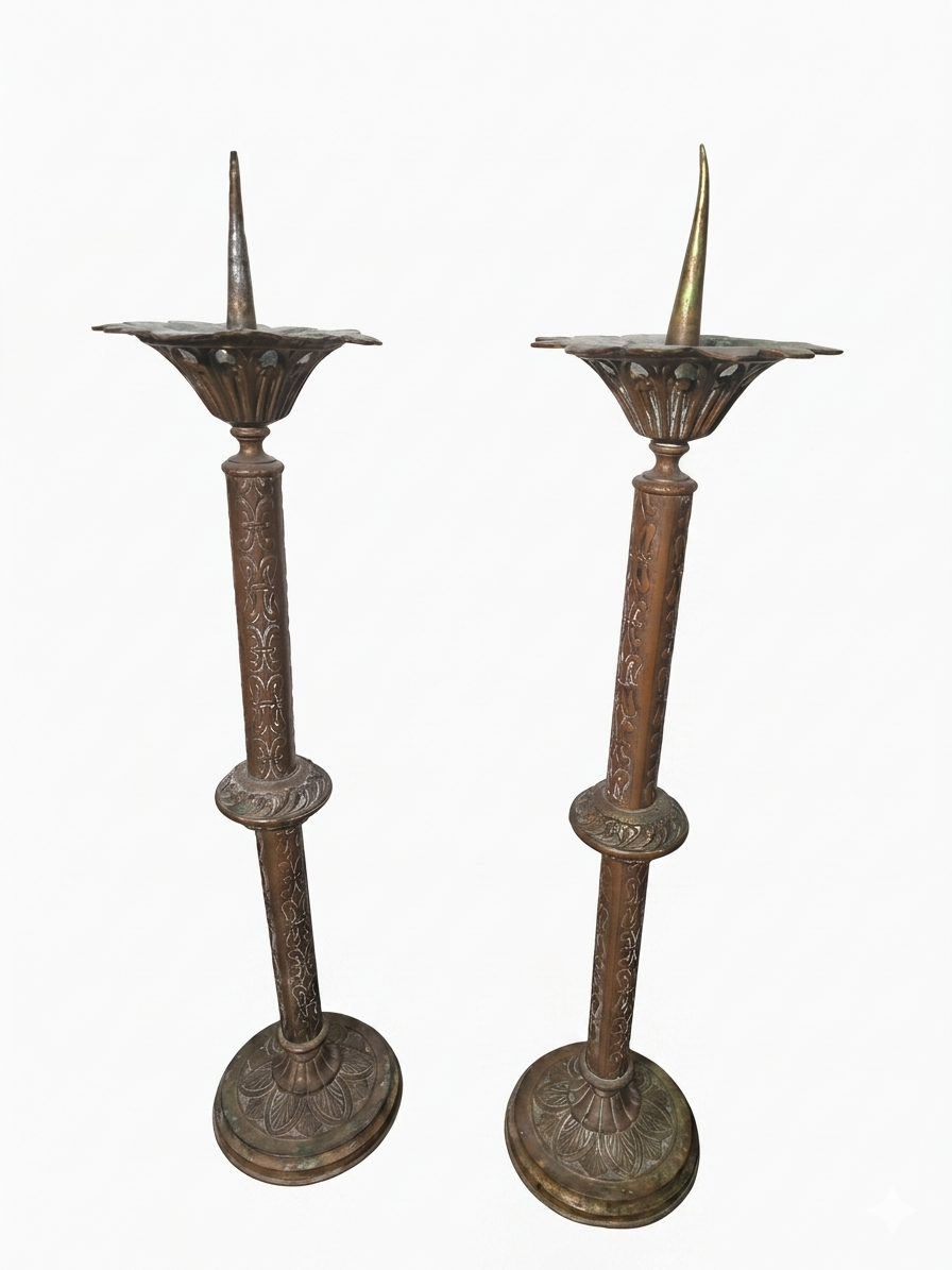 Pair of old candlesticks