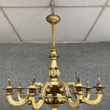 Large Venetian chandelier in Louis XV style in lacquered and gilded wood from the early 20th century