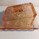 Beurrier en verre rose