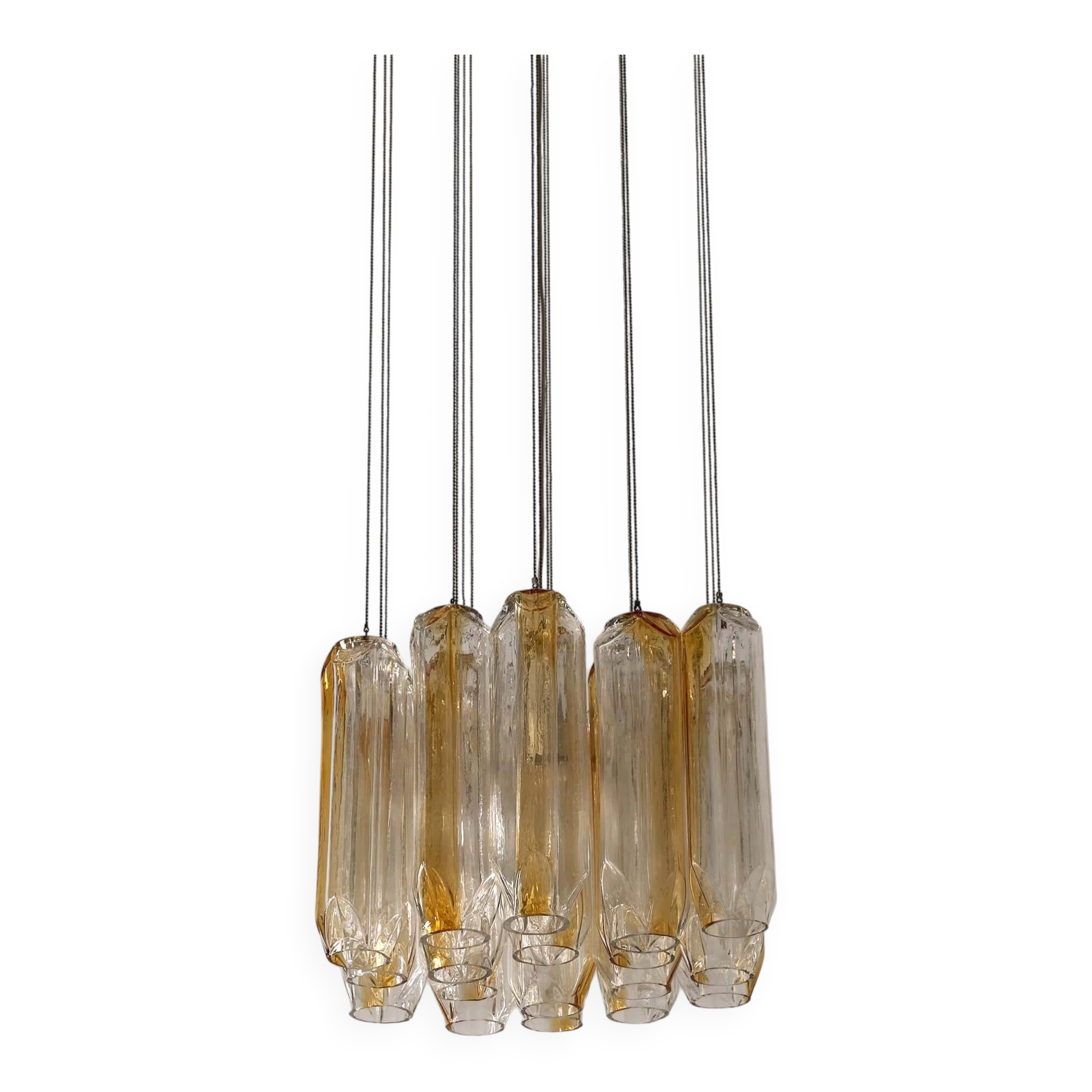 Suspension « Quadrifoglio » en verre de Murano par VeArt, années 1970