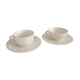 Two ivory cups and saucers from Sarreguemines