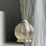 Suspension vintage en verre soufflé