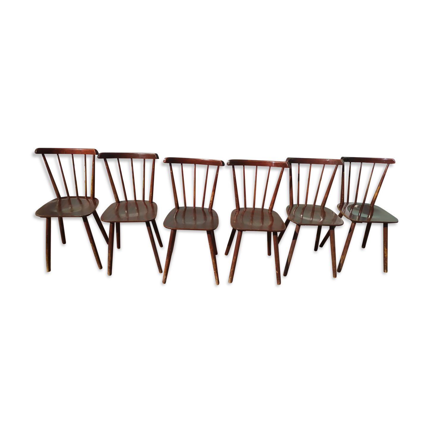 Set of 6 wooden bistro chair - vintage