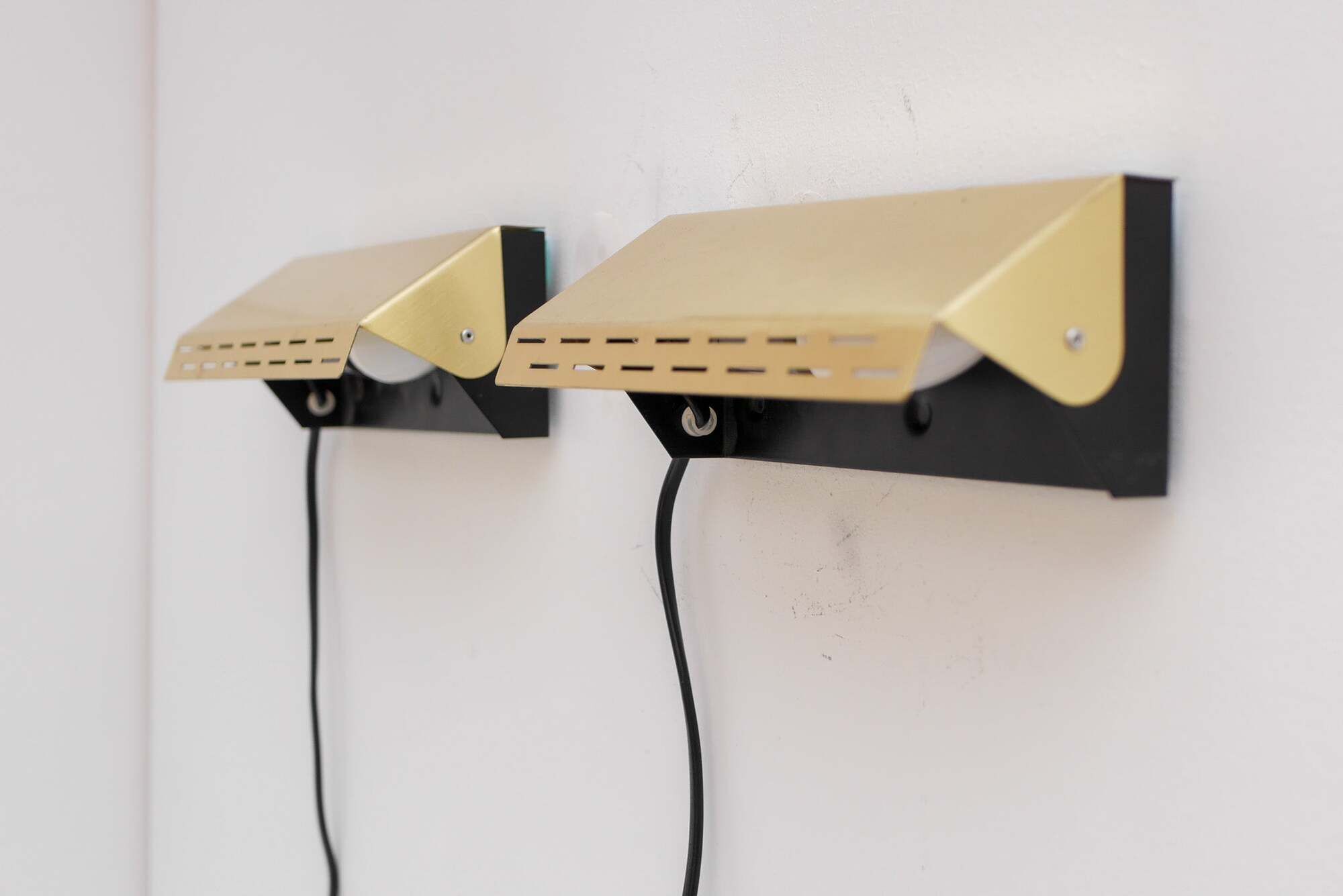 Vintage Brass Wall Sconces Örsjö, Mid-Century Modern Style, circa 1965