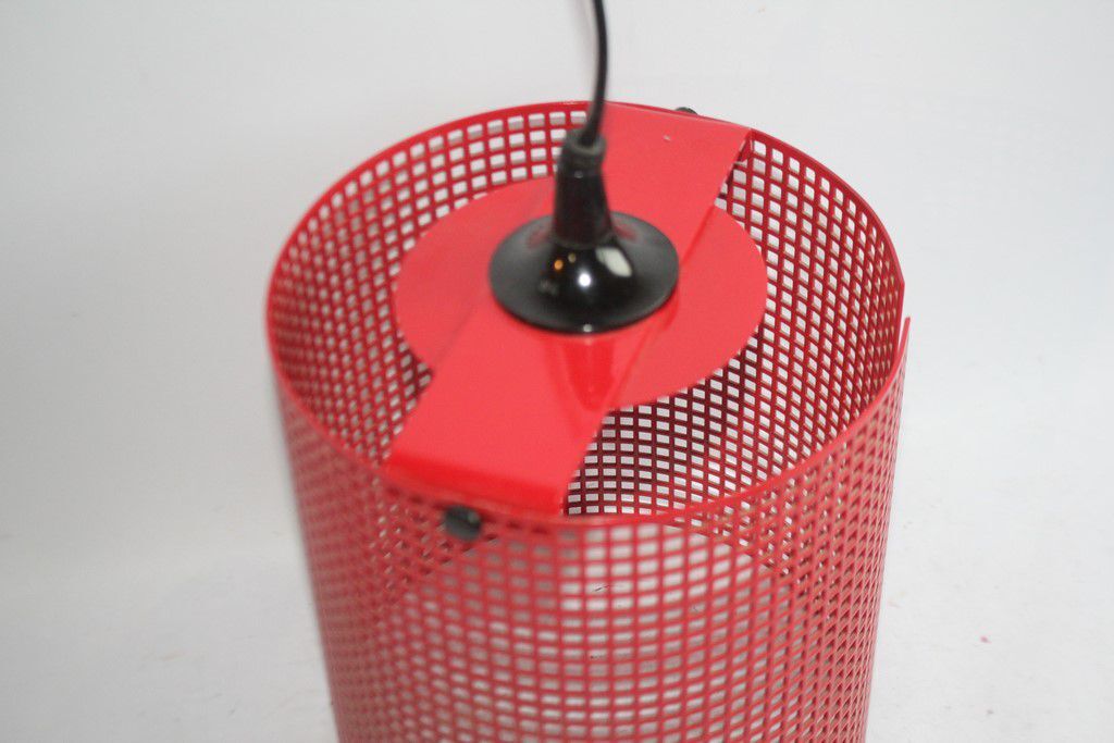 Hanging lamp red perforated sheet metal