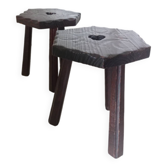 Set of 2 tripod stools