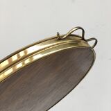 Presentation tray in wood and brass
