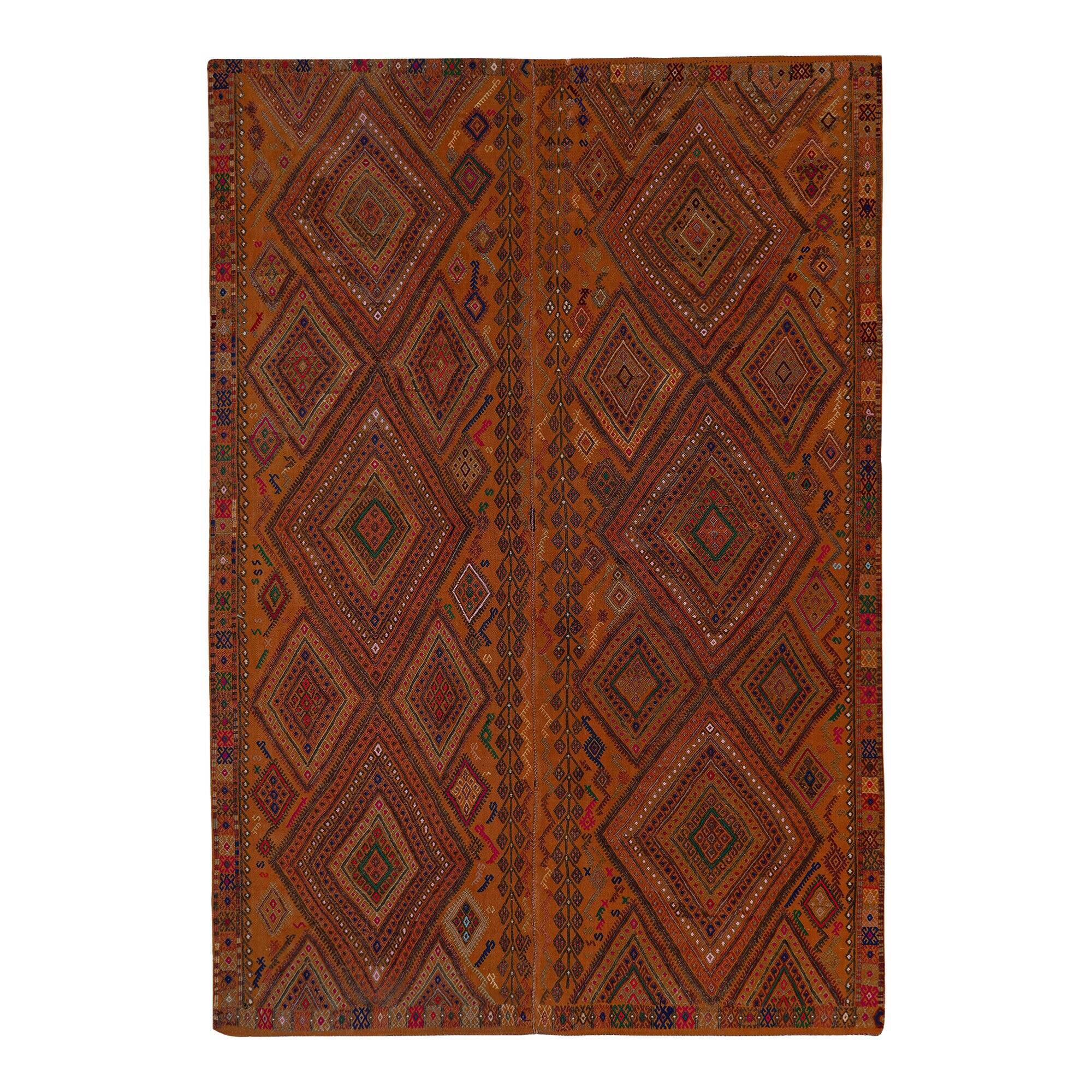 Kilim turc vintage tissé main 169x252 cm