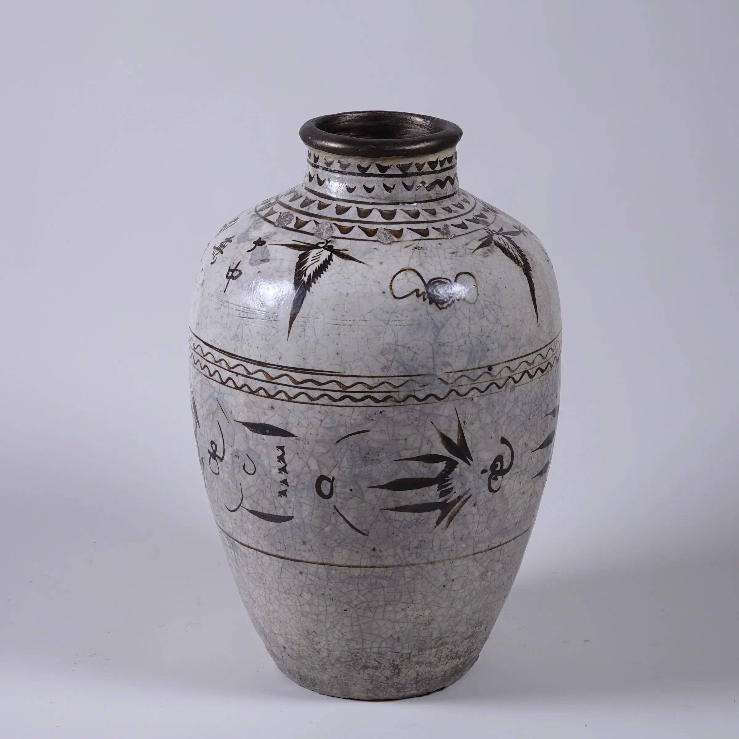 Cizhou - Chinese glazed alcohol jar no. 4