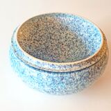 Large blue glazed ceramic biscuit jar Diameter 32.5 cm