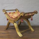 Antique parcel gilt cruciform stool