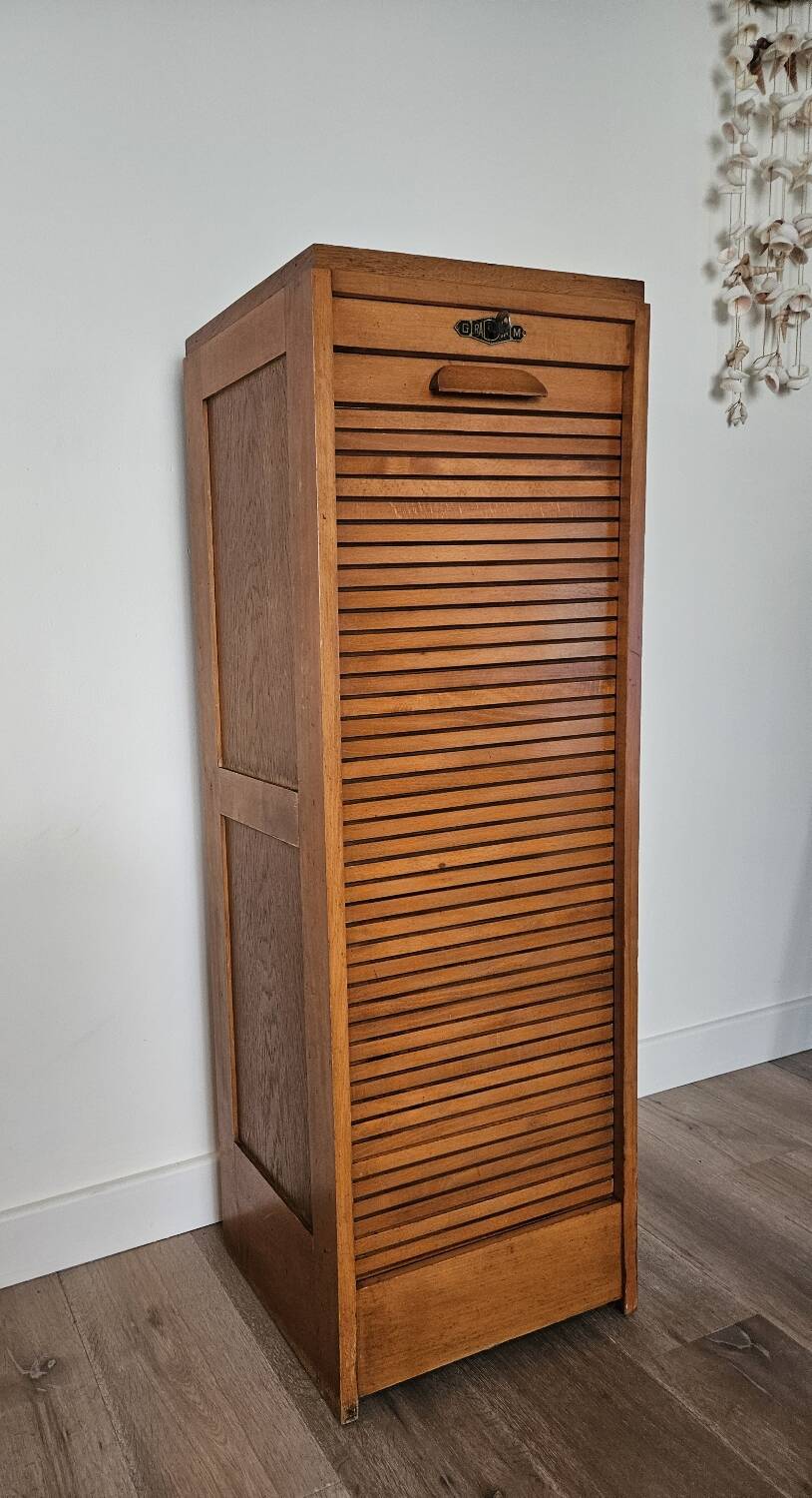 Gradiam oak curtained filing cabinet