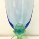 Blue green blown glass vase